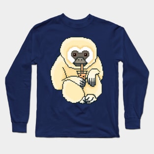 Gibbon drink boba milk tea Long Sleeve T-Shirt